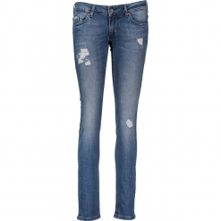 Dżinsy "Gina" - Slim fit - w kolorze niebieskim. Niebieskie spodnie z wysokim stanem Mustang, z aplikacjami. W wyprzedaży za 217,95 zł.