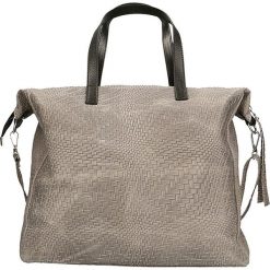 Skórzana torebka w kolorze szarym - 36 x 36 x 13 cm. Szare torebki klasyczne damskie ORE10, w paski, ze skóry. W wyprzedaży za 219,95 zł.