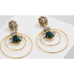 Kolczyki damskie: Radà DOUBLE CIRCLE HOOP LION Kolczyki green