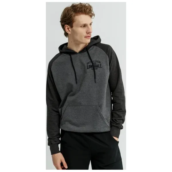 Lonsdale Bluza Haldane , szary, rozmiar L. Szare bluzy męskie Lonsdale, m, bez wzorów, z bawełny, sportowe, z kapturem, bez rękawów, bez kaptura. W wyprzedaży za 129,99 zł.