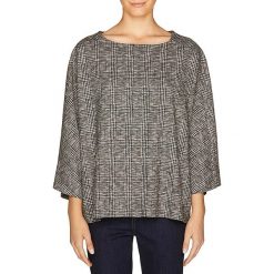 Sweter w kolorze szaro-czarnym. Szare swetry damskie Benetton, w kratkę, z bawełny, bez rękawów, bez kaptura. W wyprzedaży za 59,95 zł.
