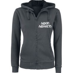 Bluzy damskie: Amon Amarth Beardskulls Bluza z kapturem rozpinana damska ciemnoszary