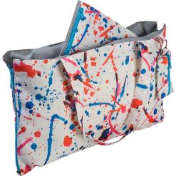 Shopper bag damskie: Torba wielofunkcyjna w kolorze czerwono-niebiesko-białym – 50 x 30 cm