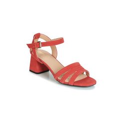 Sandały Geox D SEYLA SANDAL MID. Czerwone sandały damskie Geox, bez wzorów, bez obcasa, bez zapięcia. W wyprzedaży za 439,20 zł.