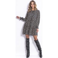 Sukienka boho z falbaną - blackgeo, m. Sukienki damskie e-margeritka.pl, na spotkanie biznesowe, na jesień, m, bez wzorów, z poliesteru, boho, z falbankami, z długim rękawem, długie, mini. Za 174,99 zł.