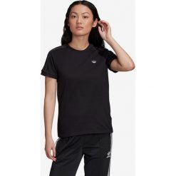 Adidas Originals Koszulka Czarny. Czarne koszulki damskie adidas Originals, z haftami, z bawełny, bez kołnierzyka. Za 119,95 zł.