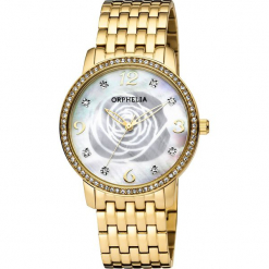 Zegarek kwarcowy w kolorze perłowobiało-złotym. Żółte, analogowe zegarki damskie Esprit Watches, ze stali. W wyprzedaży za 204,95 zł.
