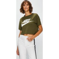 Nike Sportswear - Top. Szare topy damskie marki Nike Sportswear, s, z nadrukiem, z poliesteru, z okrągłym kołnierzem. W wyprzedaży za 99,90 zł.