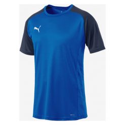 Puma Cup Sideline Core Koszulka Niebieski. Niebieskie podkoszulki męskie Puma, xxl, z haftami, z poliesteru, bez kołnierzyka, z krótkim rękawem, krótkie. Za 119,95 zł.