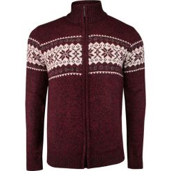 Bordowy Sweter Rozpinany na Zamek -Brave Soul- Męski, Cienki, Wzór Norweski, Świąteczny SWBRSAW19BRADBURYburgundy. Czerwone swetry męskie s, wizytowe. Za 79,00 zł.