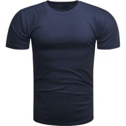 Koszulka męska t-shirt gładki granatowy Recea. Niebieskie koszulki męskie Recea, xl, bez wzorów, z bawełny, klasyczne, bez kołnierzyka, bez rękawów. Za 17,99 zł.