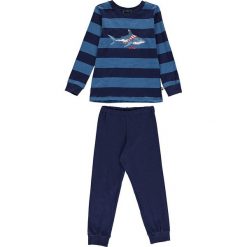 Piżama w kolorze granatowym. Niebieskie bielizna chłopięca marki Schiesser Kids, w paski, z bawełny. W wyprzedaży za 67,95 zł.