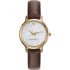 Zegarek kwarcowy w kolorze brązowo-złotym. Brązowe, analogowe zegarki damskie Esprit Watches, ze stali. W wyprzedaży za 181,95 zł.