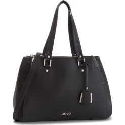 Torebka LIU JO - L Double Zip Satchel N68012 E0033 Nero 22222. Czarne torebki klasyczne damskie Liu Jo, ze skóry ekologicznej, zdobione. Za 689,00 zł.