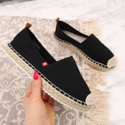 Espadryle damskie slip on czarne Big Star FF274A498 - czarny. Czarne espadryle damskie BIG STAR, bez wzorów, bez obcasa. Za 79,99 zł.