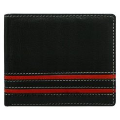 Portfel męski skórzany N992-SGT. Czarne portfele męskie ROVICKY, bez wzorów, ze skóry. Za 39,90 zł.