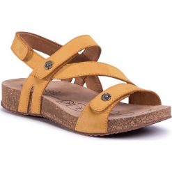 Sandały JOSEF SEIBEL - Tonga 53 78553 724 850 Campa Nubuck. Żółte klapki damskie Josef Seibel, bez wzorów, ze skóry, bez obcasa. Za 319,00 zł.