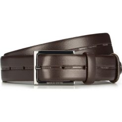 Pasek męski. Pomarańczowe paski męskie Wittchen, w paski, ze skóry, eleganckie. W wyprzedaży za 99,90 zł.