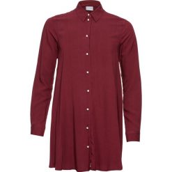 Bluzka z plisą guzikową z perełkami bonprix czerwony rubinowy. Czerwone bluzki damskie marki bonprix, eleganckie, z dekoltem w serek, z długim rękawem. Za 89,99 zł.