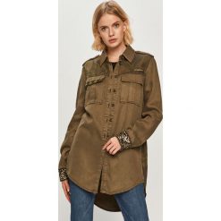 Desigual - Koszula. Zielone bluzki damskie Desigual, s, z aplikacjami, z lyocellu, klasyczne, z klasycznym kołnierzykiem, z długim rękawem. Za 469,90 zł.