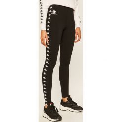 Kappa - Legginsy. Czarne spodnie damskie Kappa, s, z nadrukiem, z elastanu. Za 99,90 zł.