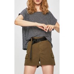 Tally Weijl - Szorty. Brązowe szorty damskie TALLY WEIJL, w paski, z elastanu, casualowe, z podwyższonym stanem. W wyprzedaży za 49,90 zł.