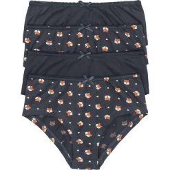 Figi "panty" (4 pary) bonprix nocny niebieski z nadrukiem. Niebieskie figi damskie marki bonprix, z nadrukiem. Za 39,96 zł.