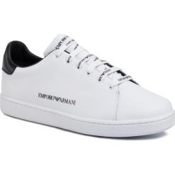 Sneakersy EMPORIO ARMANI - X3X103 XL815 A120 White/Black. Białe półbuty damskie Emporio Armani, ze skóry. Za 769,00 zł.