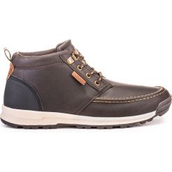 Buty zimowe męskie: BUTY MĘSKIE TRAPERY T160 – BRĄZOWE