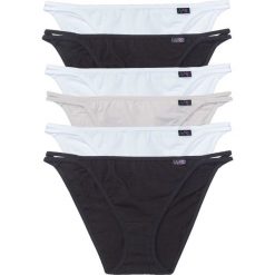 Figi: Figi „tanga” (6 par) bonprix czarny + biały + szary