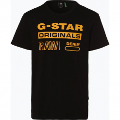 G-Star - T-shirt męski, czarny. Czarne t-shirty męskie marki G-Star, m, z nadrukiem. Za 149,95 zł.