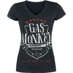 Bluzki asymetryczne: Gas Monkey Garage Wrench Shield Koszulka damska czarny