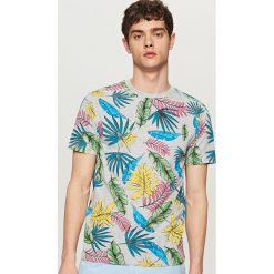 T-shirty męskie: T-shirt z nadrukiem all over – Jasny szar
