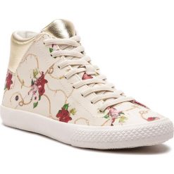 Sneakersy GUESS - Marty FJ5MAR PEL12 BLANC/WHITE. Brązowe półbuty damskie Guess, na co dzień, z aplikacjami, ze skóry ekologicznej, bez obcasa, na płaskiej podeszwie, bez zapięcia. Za 299,00 zł.