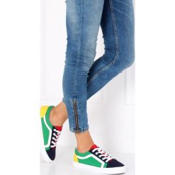 Trampki damskie wielokolorowe BL156 NAVY. Niebieskie trampki i tenisówki damskie obuwie damskie, bez wzorów, z tkaniny, bez zapięcia. Za 55,59 zł.