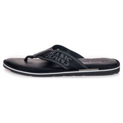 Pepe Jeans Japonki Męskie Barrel Tape 41 Czarny. Czarne klapki męskie Pepe Jeans, bez wzorów, z jeansu. Za 200,00 zł.