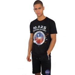 Koszulka Alpha Industries Mission To Mars 126531-03. Czarne koszulki męskie Alpha Industries, m, bez wzorów, bez kołnierzyka, bez rękawów. Za 126,99 zł.