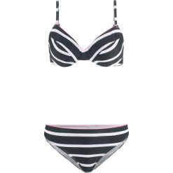 Bielizna damska: Bikini na fiszbinach (2 części) bonprix czarno-biały