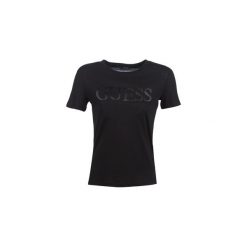 T-shirty z krótkim rękawem Guess SATIN. Czarne t-shirty damskie Guess, xs, z aplikacjami, bez kołnierzyka. Za 159,00 zł.