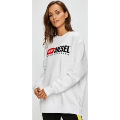 Diesel - Bluza. Białe bluzy damskie Diesel, s, z nadrukiem, z bawełny, bez rękawów, bez kaptura. W wyprzedaży za 399,90 zł.
