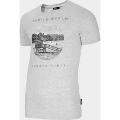 T-shirt męski TSM617 - biały melanż - Outhorn. Białe t-shirty męskie Outhorn, m, bez wzorów, z dzianiny, bez kołnierzyka. Za 39,99 zł.