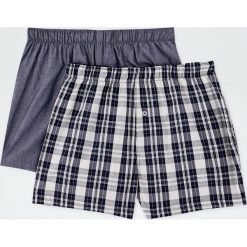 Komplet 2 par bokserek z popeliny w kratkę. Szare bokserki męskie Pull&Bear, w kratkę. Za 69,90 zł.