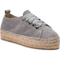 Espadryle MANEBI - Sneakers D A C.1 E0 AC Grey Suede. Szare espadryle damskie Manebi, bez wzorów, ze skóry, bez obcasa, na płaskiej podeszwie, bez zapięcia. W wyprzedaży za 359,00 zł.