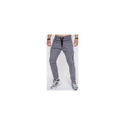 Joggery męskie: SPODNIE MĘSKIE JOGGERY P391 – GRAFITOWE