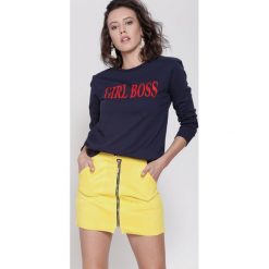 Bluzy damskie: Granatowa Bluza Girl Rule