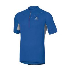 Odlo Koszulka męska Stand-up collar s/s 1/2 zip ISOLA niebieska r. M (410912). Niebieskie koszulki sportowe męskie marki Odlo, m. Za 199,95 zł.