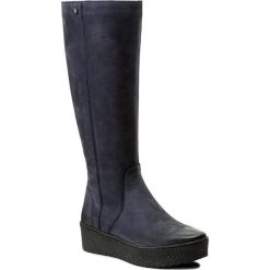 Kozaki EVA MINGE - Felipa 2W 17SM1372229EF 407. Niebieskie bez kategorii marki Eva Minge, z nubiku, przed kolano, na wysokim obcasie. W wyprzedaży za 319,00 zł.