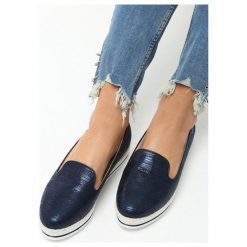 Trampki damskie slip on: Granatowe Slip on Vest