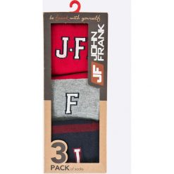 John Frank - Skarpety (3-pack). Szare skarpetki męskie marki John Frank, z bawełny. W wyprzedaży za 27,90 zł.
