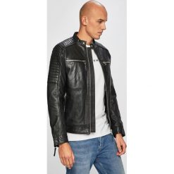 Review - Kurtka skórzana. Czarne płaszcze męskie Review, m, bez wzorów, z bawełny, krótkie, bez kaptura. W wyprzedaży za 529,90 zł.